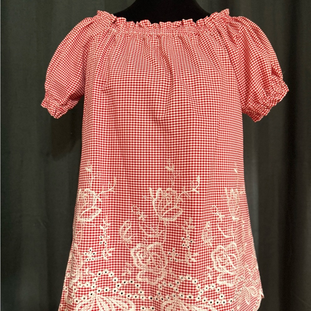 Jody Red Gingham women’s top